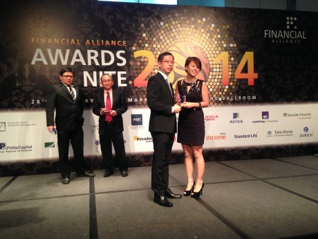 Yvonne Lim Financial Alliance Top AUA new investment award super lucky sobs